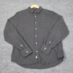 Marine Layer Flannel Shirt Long Sleeve Button Up Grey Checkered Mens Med / Large